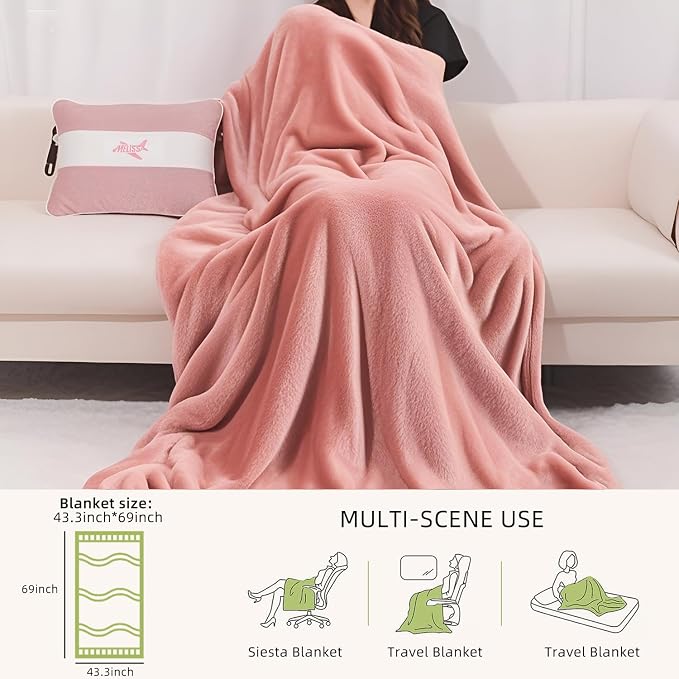 Melissa Large Travel Blanket and Inflatable Pillow Set - Image 5