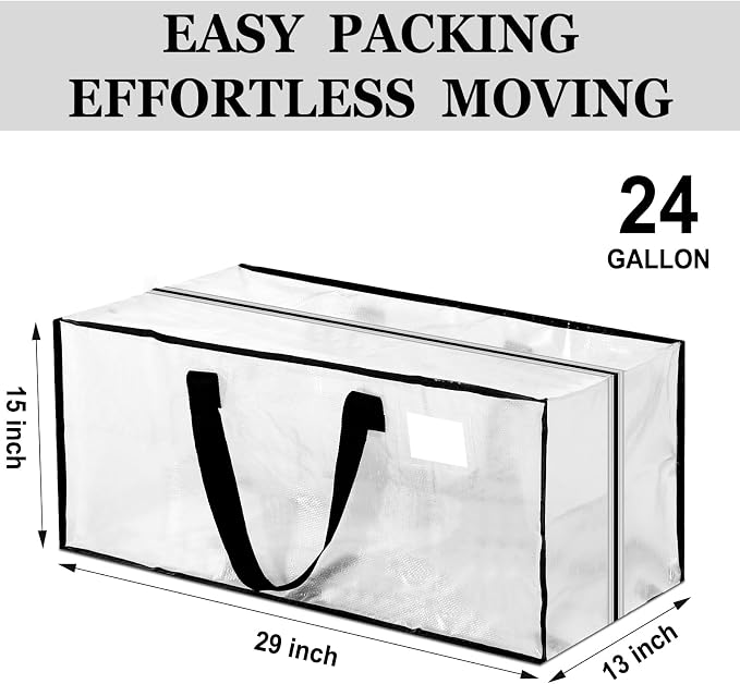 4 Pcs 24 Gallon Large Moving Bags - Image 2