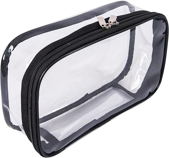 Portable Zippered Transparent Vinyl Travel Cosmetic Bag Clear PVC Makeup Kits - Image 9