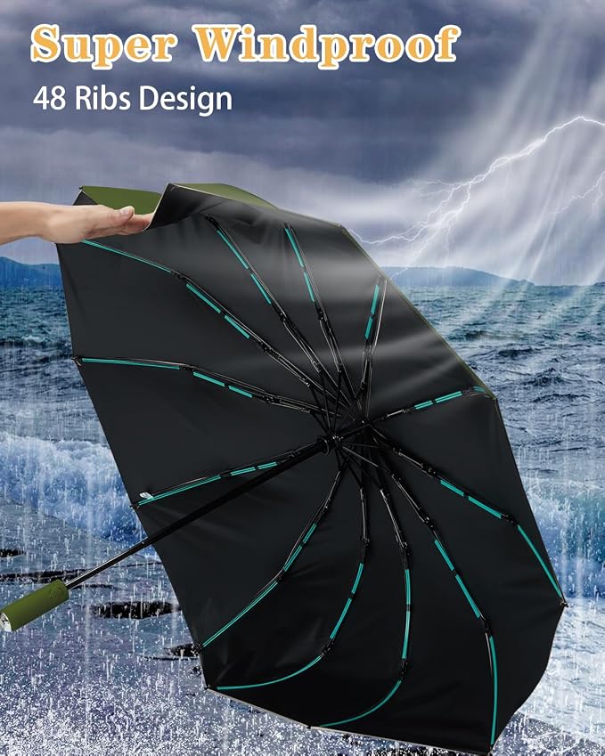 Large Double-Ribs Umbrella Automatic Folding Umbrella - Image 5