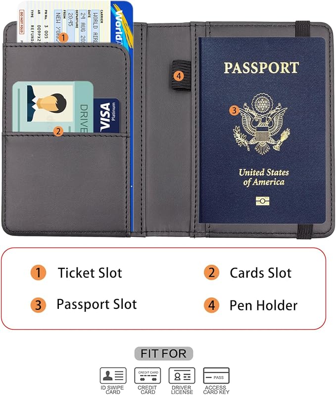 Melsbrinna Premium Leather Passport Holder Covers Case, Waterproof Rfid - Image 3