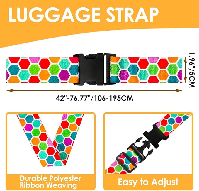Adjustable Travel Luggage Strap Suitcase Belt Travel Bag Accessories 1.96 in W - Image 2