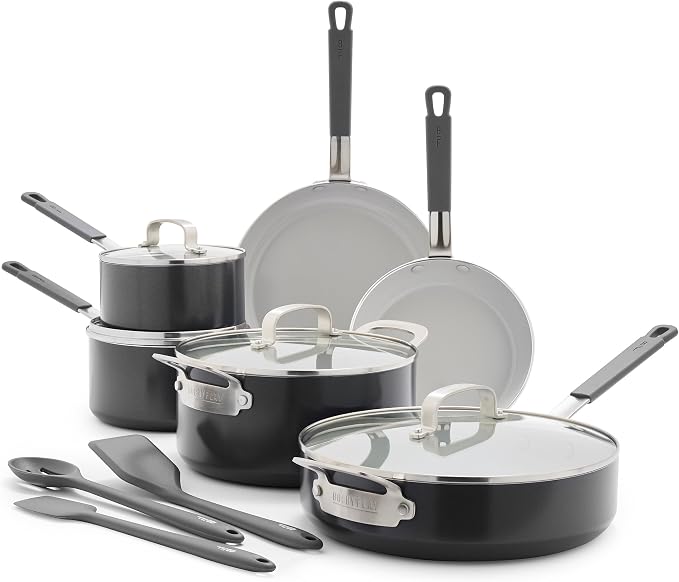 GreenPan x Bobby Flay 13 Piece Nonstick Cookware Pots and Pans Set, PFAS-Free by GreenPan