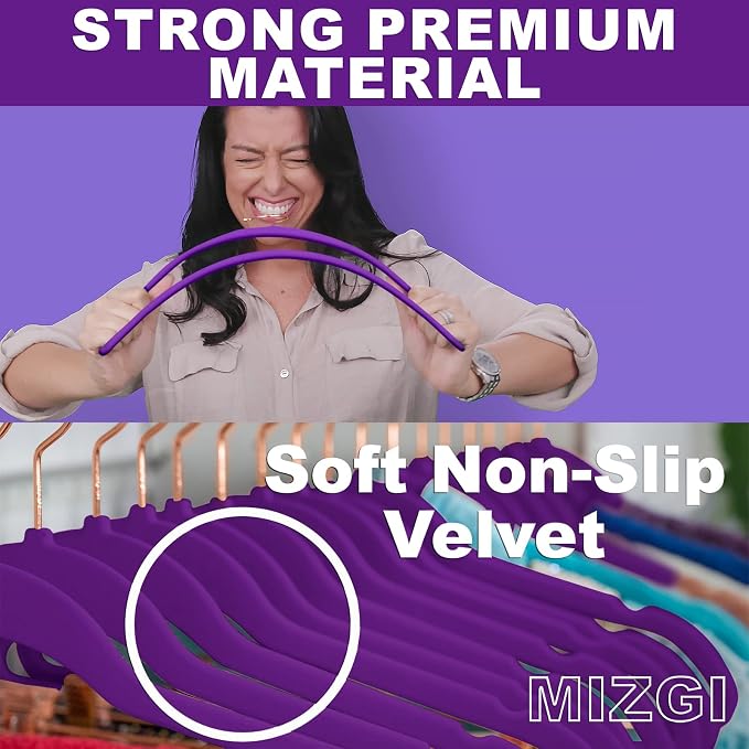 MIZGI Premium Velvet Hangers Heavy Duty - Image 2