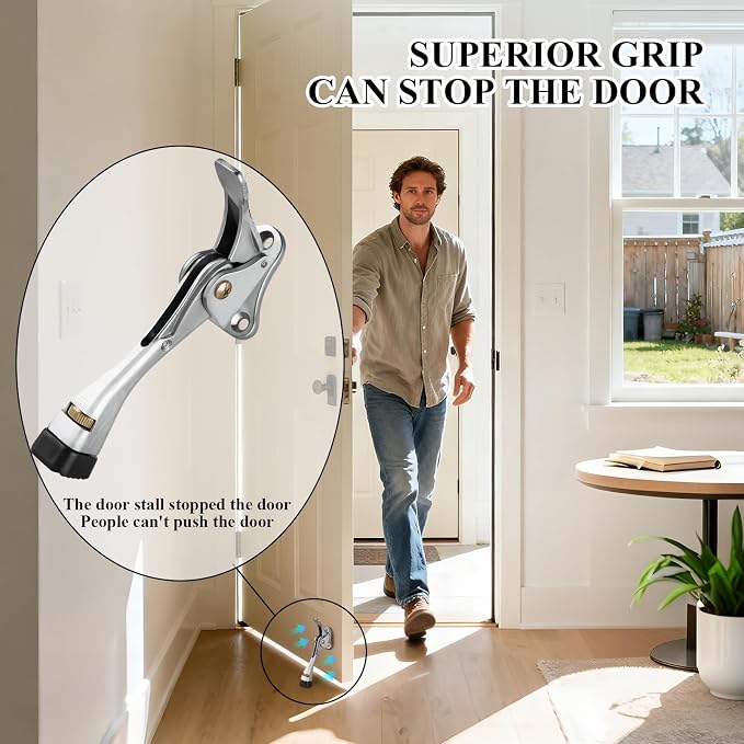 GroTheory 3 Pack Door Stoppers, 4 inch Kickdown Door Stops, Heavy Duty Door - Image 2