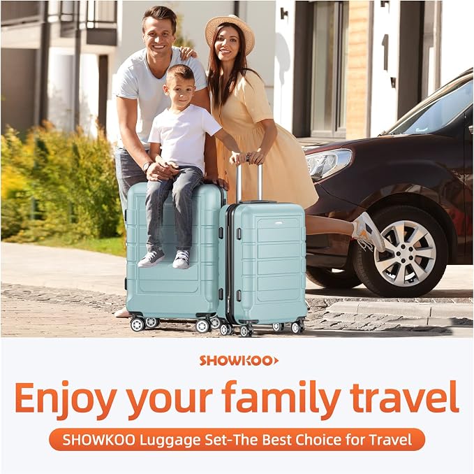 SHOWKOO Luggage Sets Expandable PC+ABS Durable Suitcase Double Wheels TSA Lock - Image 2