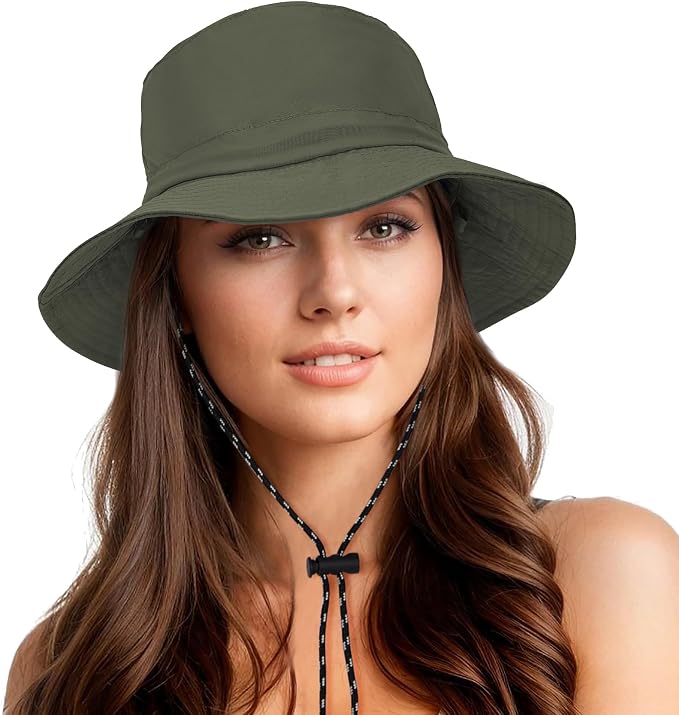 Durio Waterproof Bucket Hats for Woman UPF 50+ Sun Hat UV Protection Packable by DURIO