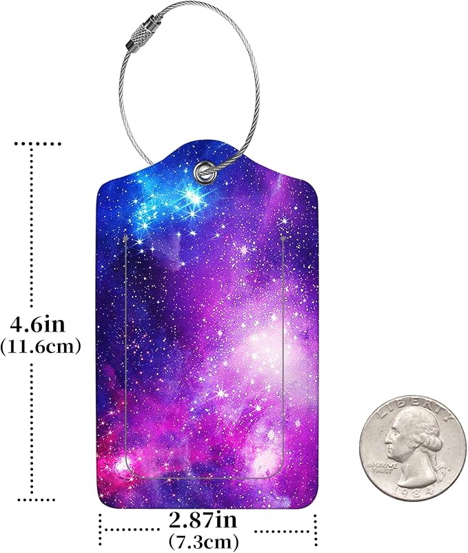 2 Pcs Luggage Tags for Suitcase, Cute Unique PU Leather Travel Bag Tag - Image 2