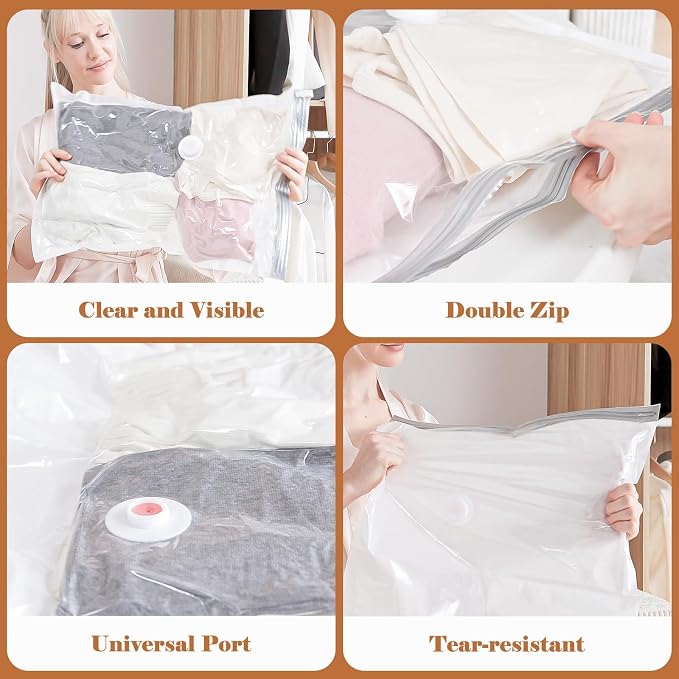 Travel Vacuum Bags with Wireless Charging Air Pump, 12 Pack Vacuum Storage Seal - Image 7
