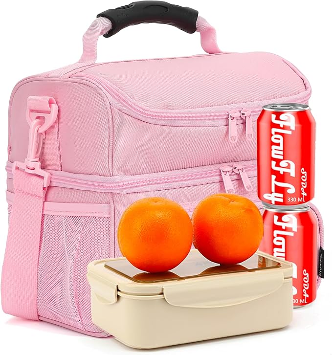 FlowFly Double Layer Cooler Insulated Lunch Bag Adult Lunch Box Large Tote Bag - Image 8