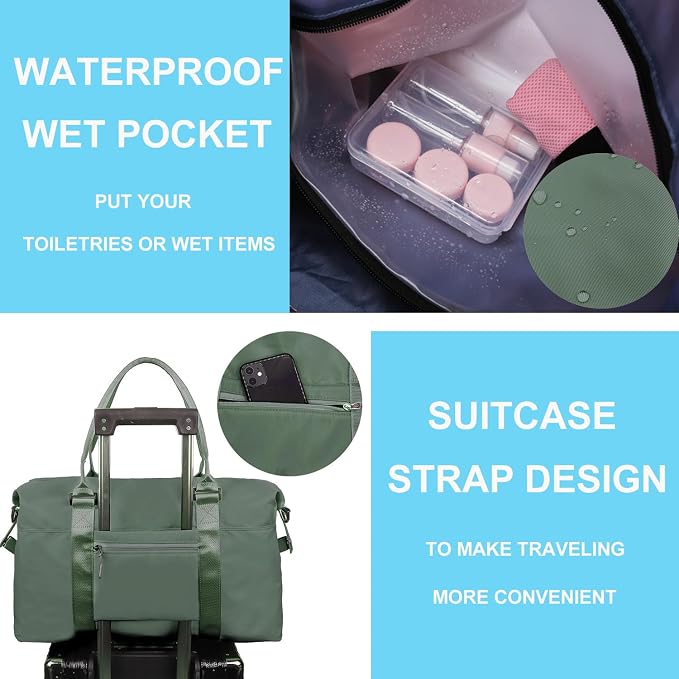 Travel Duffle Bag, Waterproof Sport Tote Gym Bag - Image 4