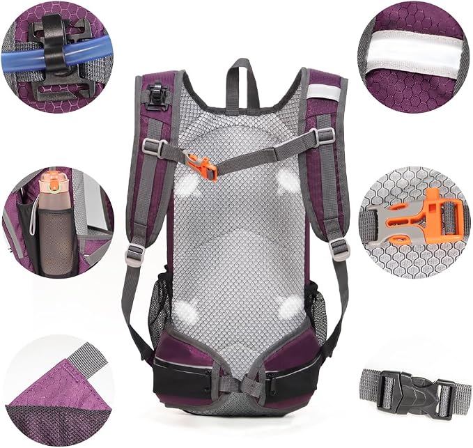 Hiking Daypack Waterproof Biking Backpack 15L Lightweight Durable Backpack - Image 6