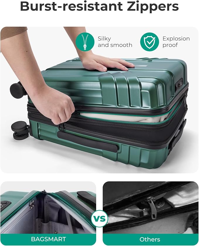 BAGSMART Expandable Carry On Luggage 22x14x9 Airline Approved, 1OO% PC - Image 5
