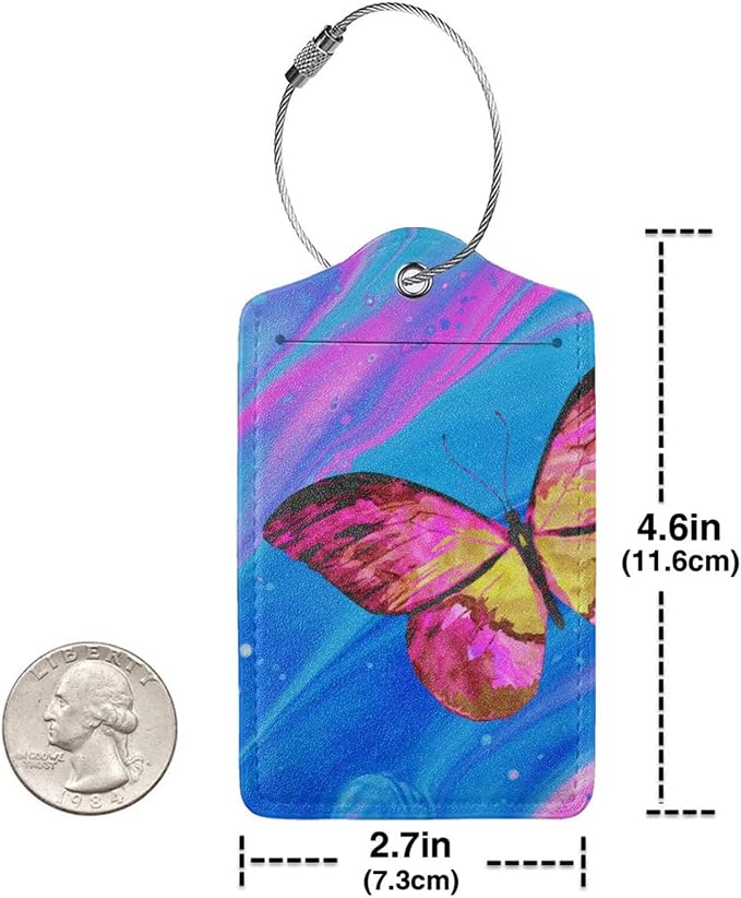 2 Pack Luggage Tag for Suitcase, Cute Unique Leather Suitcase Tags Identifiers - Image 2
