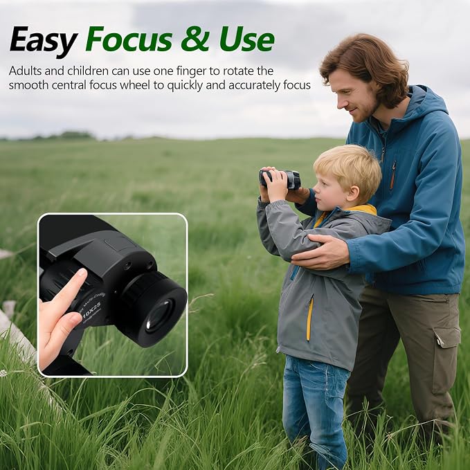 10x25 Compact Binoculars for Adults and Kids, Small High Powered Binoculars - Image 6