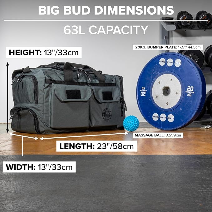 Serious Steel Fitness Gym Bag, 1000D Nylon Duffel Bag, Heavy Duty - Image 5