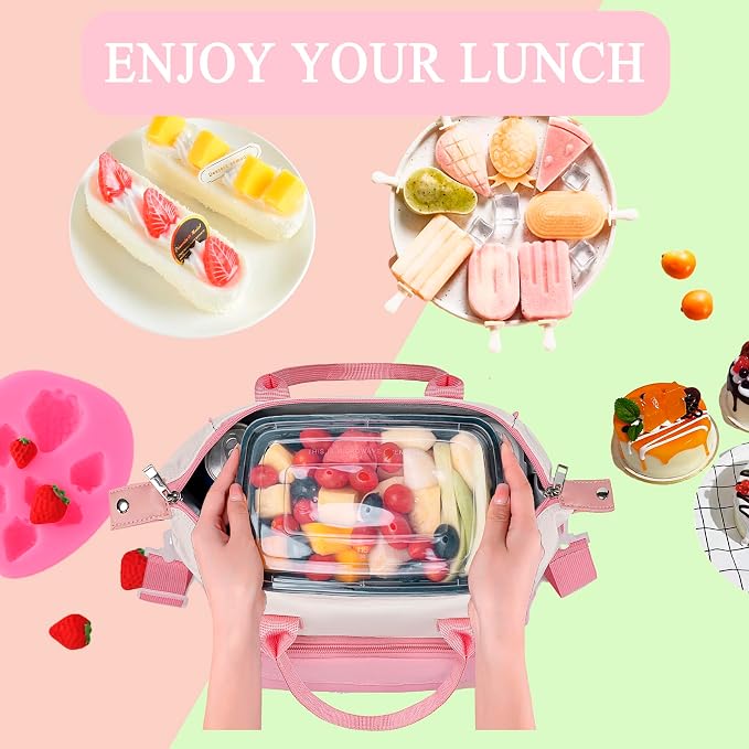 Aesthetic Lunch Box for Women Preppy Insulated Lunch Bag for Young Ladies - Image 7