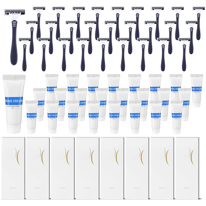 Hushee Shave Kit Bulk Travel Shaving Cream Disposable Twin Blade Razors and by Hushee