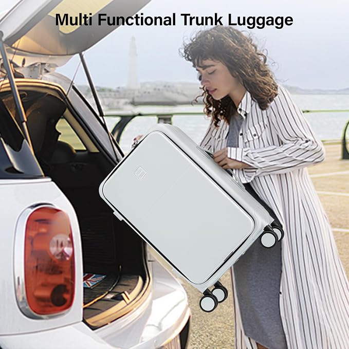 Hanke 24 Inch Luggage with Cup Holder and Charge, Top Opening Hard Shell - Image 10