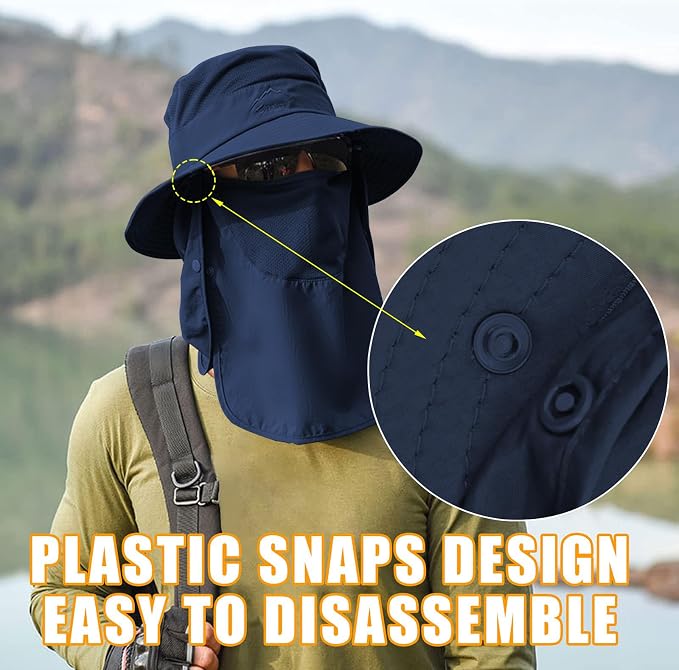 Sun Hats for Men Women Fishing Hat UPF 50+ Breathable Wide Brim Summer UV - Image 3