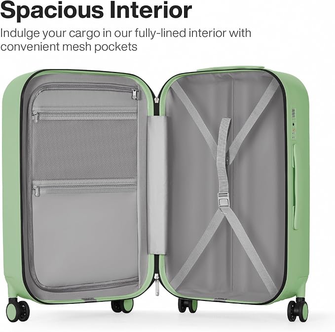 mixi 24 Inch Checked Luggage PC Hardshell Suitcases - Image 3