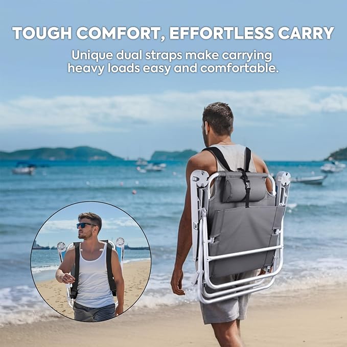 ICECO Backpacking Beach Chairs for Adults, 5 Positions Reclining Chair - Image 5