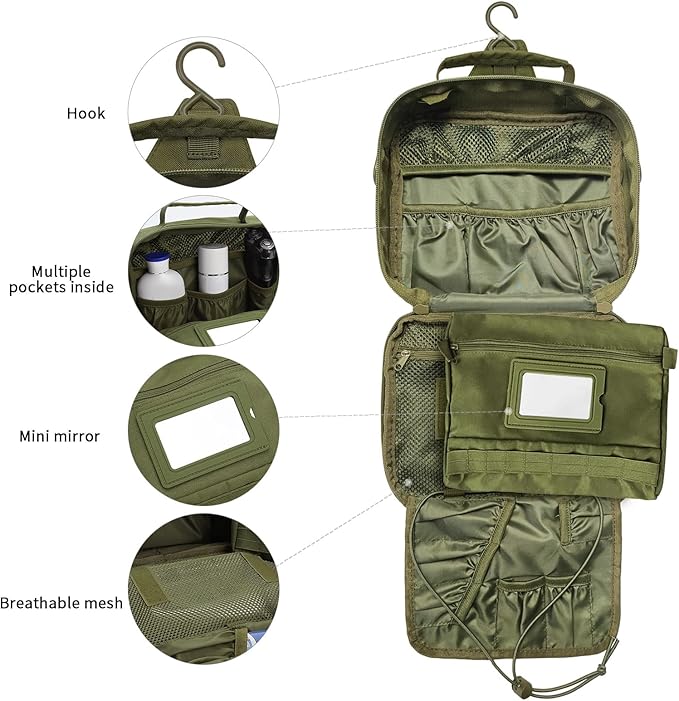 Travel Toiletry Bag for Men, Hanging Toiletry Bag, Portable Organizer Dopp Kit - Image 3