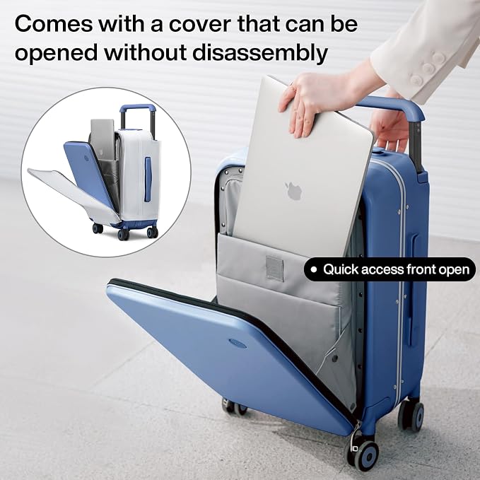 mixi Carry On Luggage Wide Handle Luxury Design Rolling Travel Suitcase PC - Image 2