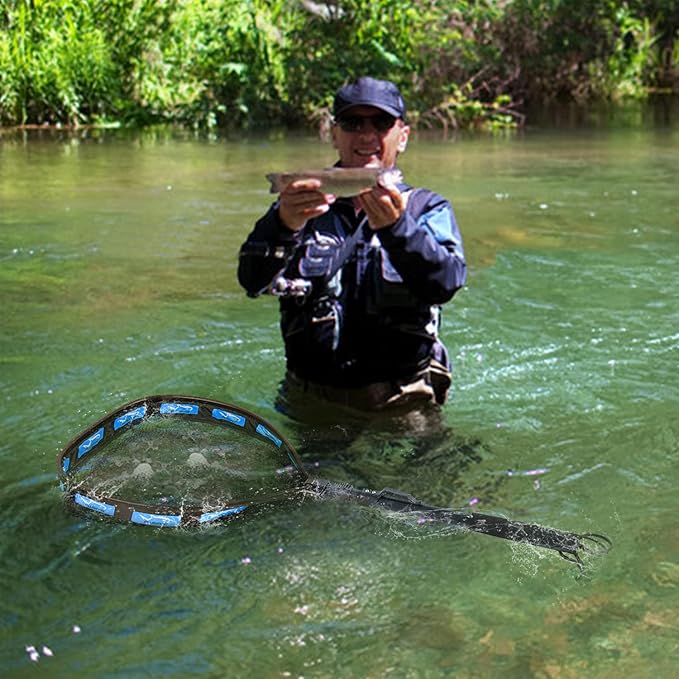 PLUSINNO Floating Fishing Net for Steelhead, Trout Fishing, Rubber Coated - Image 2