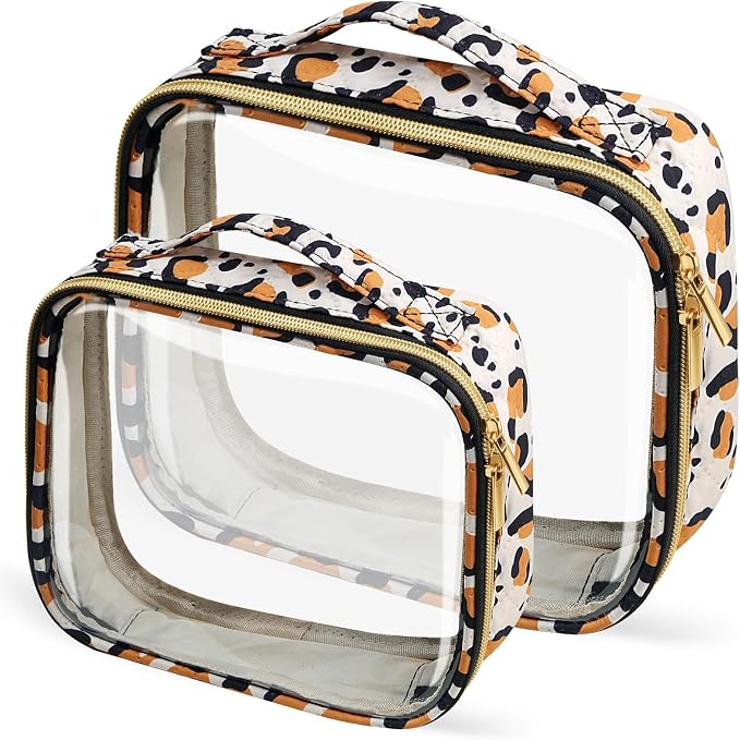 TSA Approved Travel Toiletry Bag, 2 Pack Clear Makeup Bags by FAYORORY
