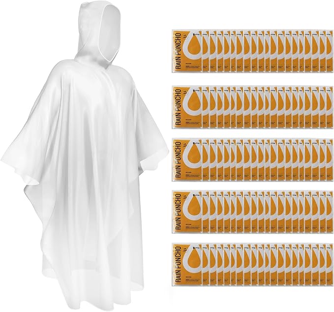 SaphiRose Disposable Rain Ponchos Emergency Clear Poncho by SaphiRose