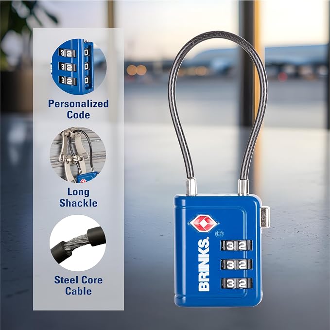 Brinks TSA Accepted Indicator Luggage Lock, Ressetable Combination, New More - Image 4