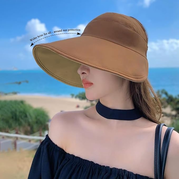 Sun Hats for Womens Wide Brim UV Protection Fishing Hats Packable Reversible - Image 4