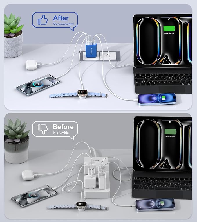 50W USB C Wall Charger Block, 5-Port C Charger Fast Charging Block PD Power - Image 7