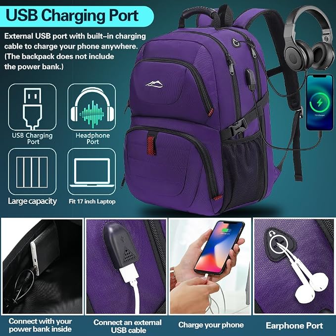 ProEtrade Travel Backpack, Extra Large Laptop Backpack School Business Anti - Image 4