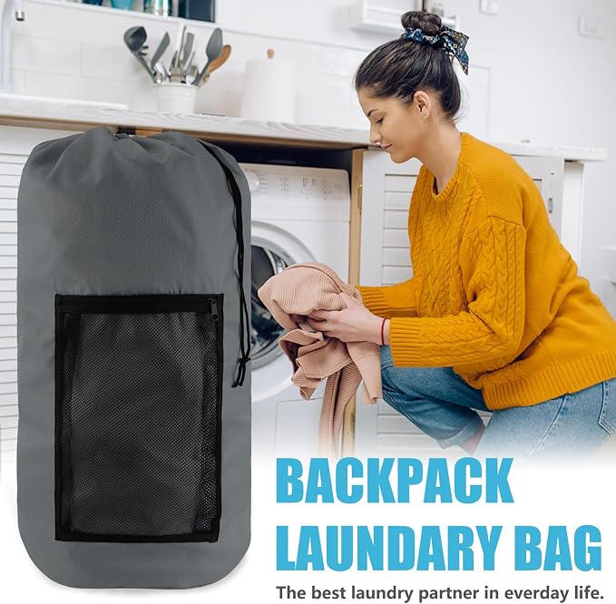 Laundry Bag Backpack, Extra Large Travel Laundry Bag - Image 2