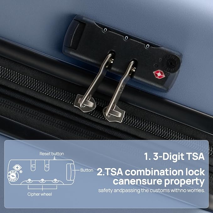 Carry on Luggage 22 X 14 X 9 Airline Approved, 20 Inch Luggage - Image 4