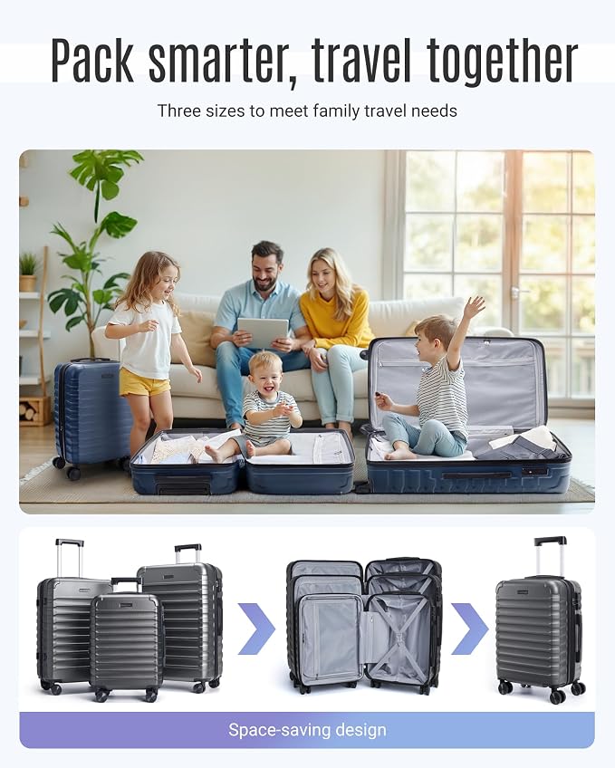 LIGHT FLIGHT Luggage Sets, 3 Piece Durable Suitcase Set - Image 2