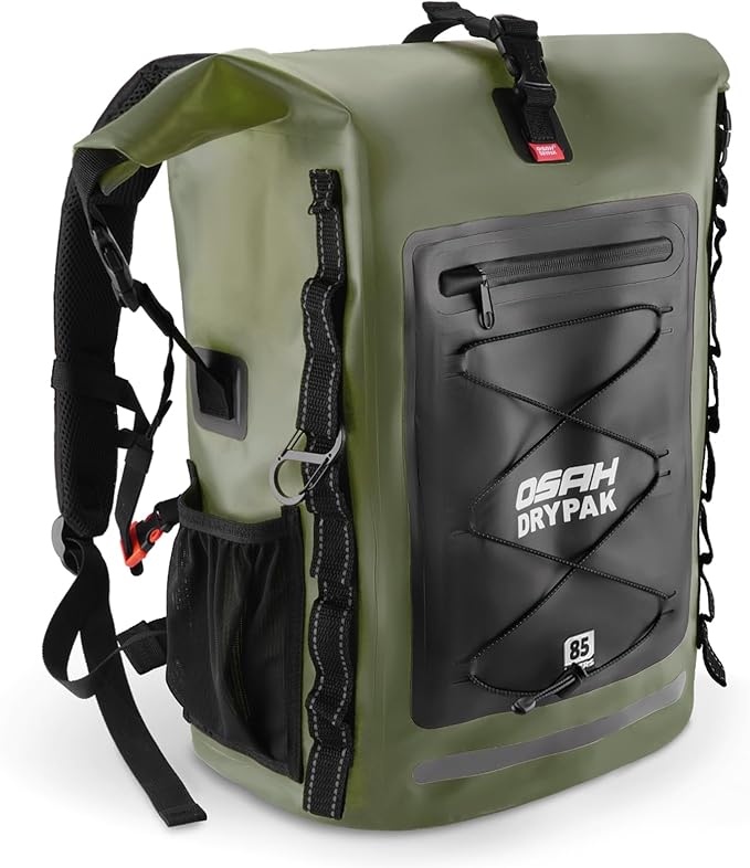 Waterproof Backpack Dry Bag 35L/55L/85L – Heavy Duty Roll-Top Hiking Backpack by OSAHDRYPAK