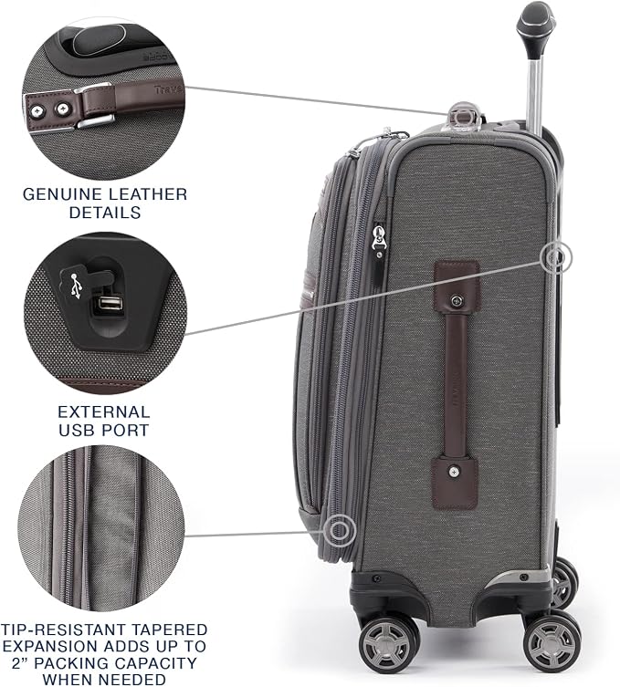 Travelpro Platinum Elite Softside Expandable Carry on Luggage, 8 Wheel Spinner - Image 4
