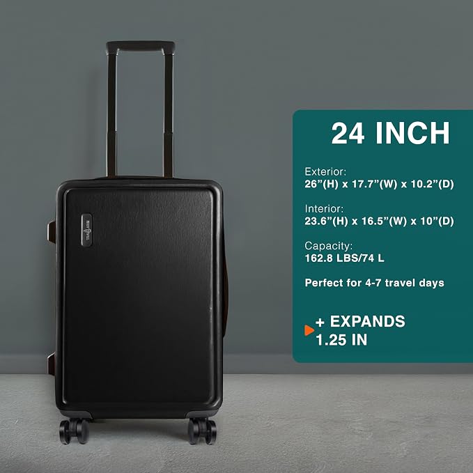 24 Inch Luggage with Spinner Wheels, Hard Shell Suitcase with TSA Locks - Image 2