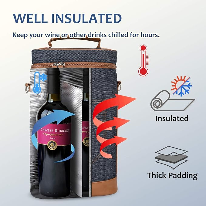 Tirrinia 2 Bottle Wine Gift Tote Carrier - Image 2