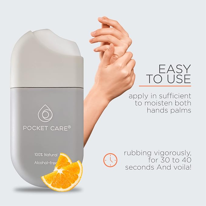 POCKET CARE | 2 Pack Orange Hand Sanitizer Spray 15 ml - Image 4