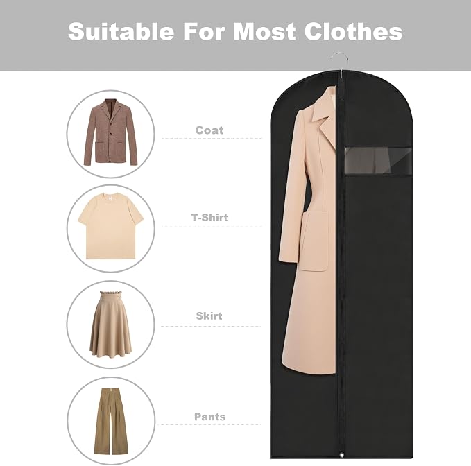 Dress Bags for Gowns Long, Suit Bag Cover for Storage and Travel - Image 3