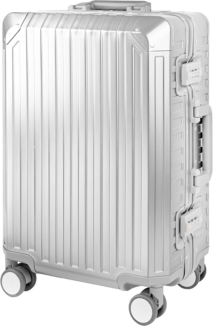 X2 All Aluminum Luggage Suitcase 3 Sizes TSA Lock Carry On Silver - Image 2
