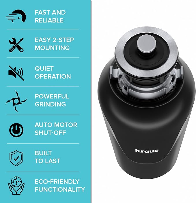 KRAUS Forteza™ 33” Dual Mount 60/40 Double Bowl Granite Kitchen Sink in Black - Image 11