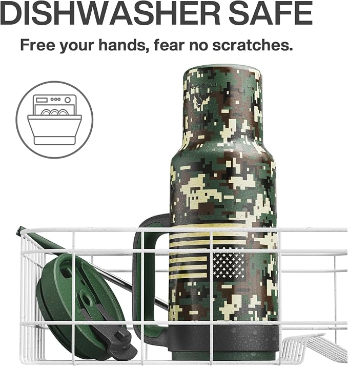 50 oz Camo Tumbler with Handle, 2-in-1 Straw and Sip Lid, Dishwasher Safe - Image 5