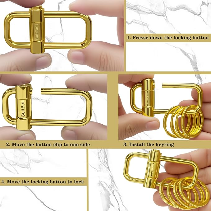 Key Chain, Heavy Duty Lock Key Ring Keychain Clip Key Holder Organizer - Image 3