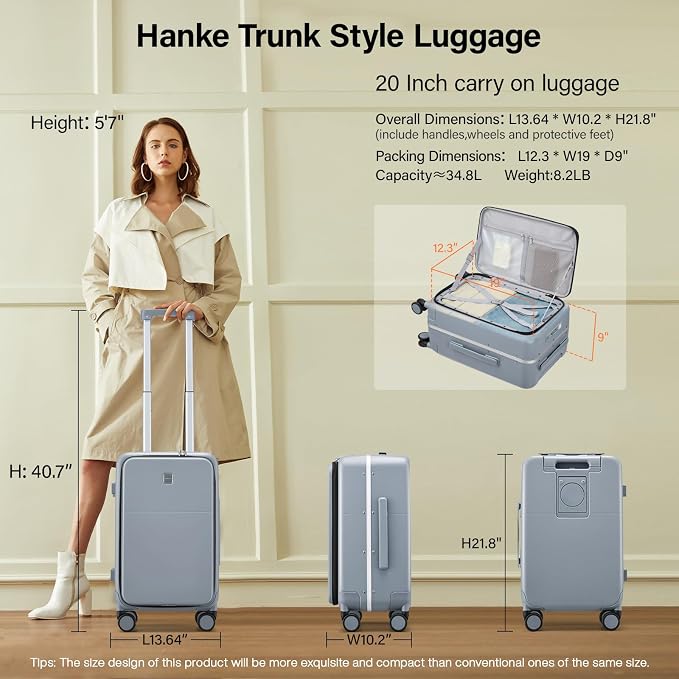 Hanke 20 Inch Carry On Luggage - Image 2