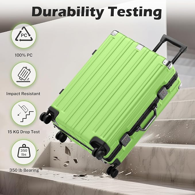 Krute Aluminum Frame Carry On Luggage 20 Inch Zipperless Luggages USB Charger - Image 6
